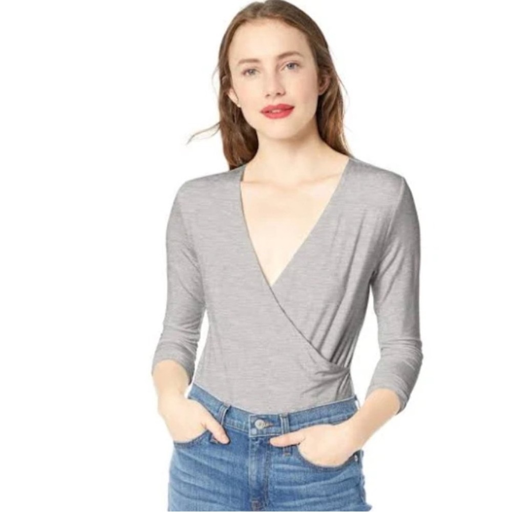 J.Crew V-Neck Wrap Long Sleeve Bodysuit